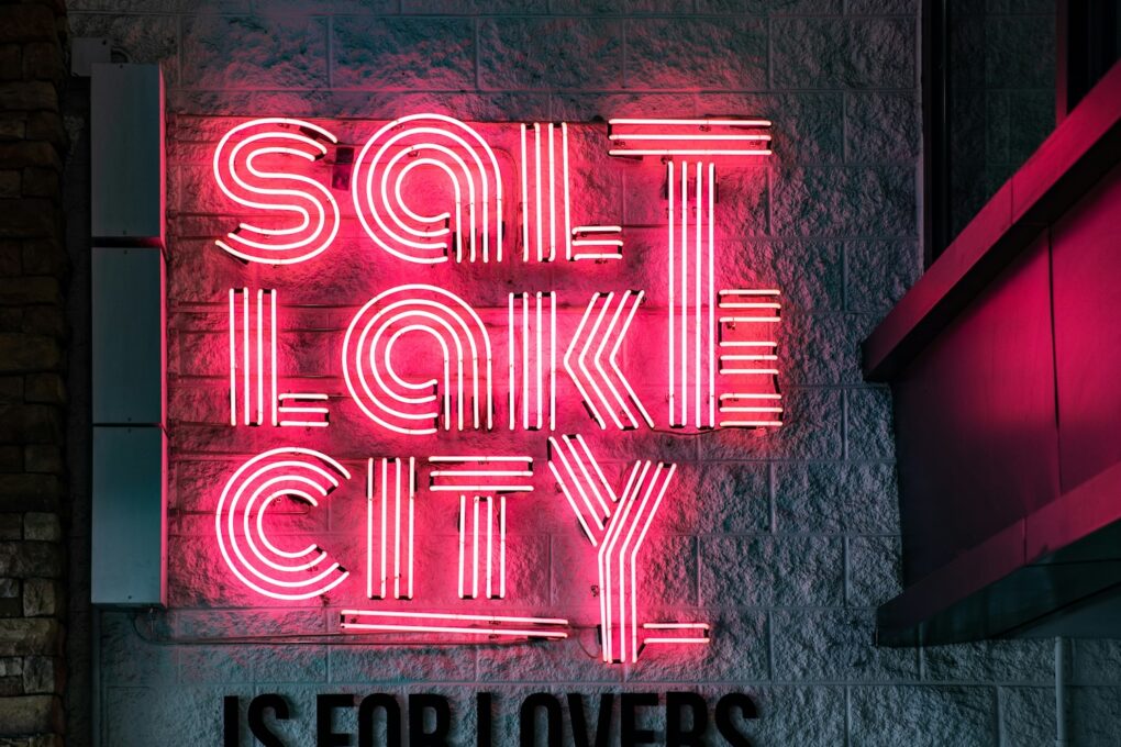 neon sign saying Salt Lake City is for lovers